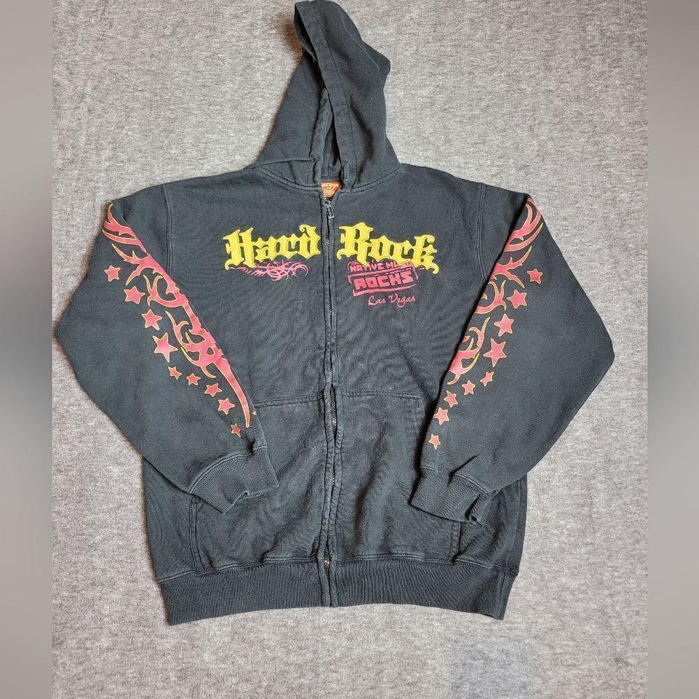 Rare Vintage Hard Rock Cafe Las Veagas Mens Size Large Hoodie Jacket